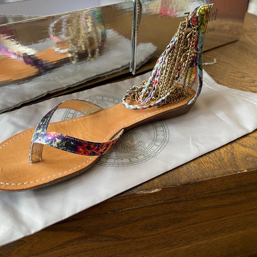 Multicolored Ankle Sandals Sz 10